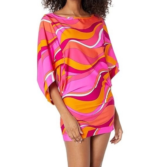 Trina Turk Vivid Vista Swimwear Cover Up Tunic Dress Women's Size Medium - Picture 1 of 6